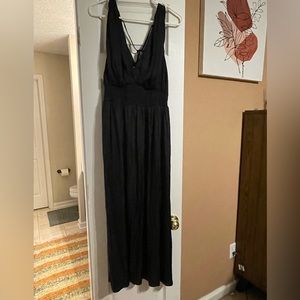 Old Navy, silk black dress, size L